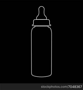 Baby bottle symbol white icon .