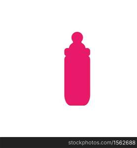 Baby bottle with a nipple. Isolated on blue background. Raster version