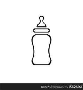 Baby bottle with a nipple. Isolated on blue background. Raster version