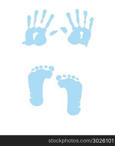 baby boy handprint, footprint