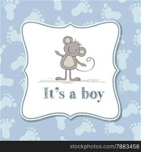 Baby boy invitation for baby shower, vector format