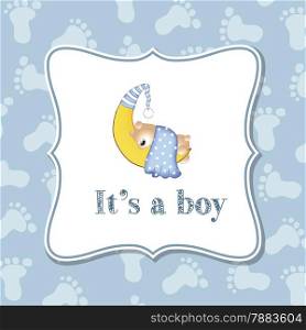 Baby boy invitation for baby shower, vector format