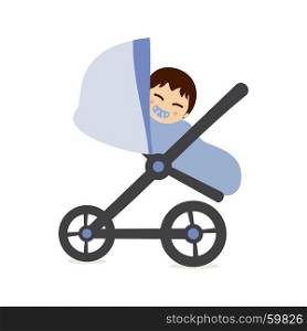 Baby boy on stroller