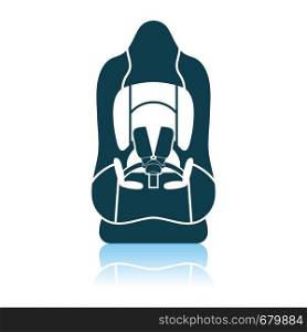 Baby Car Seat Icon. Shadow Reflection Design. Vector Illustration.
