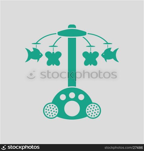 Baby carousel icon. Gray background with green. Vector illustration.