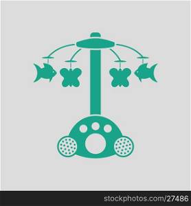Baby carousel icon. Gray background with green. Vector illustration.