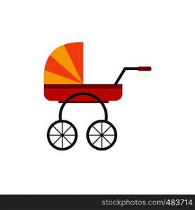 Baby carriage flat icon isolated on white background. Baby carriage flat icon