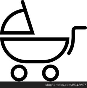 Baby Carriage Icon Vector Art Illustration