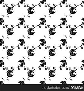 Baby carriage pattern seamless background texture repeat wallpaper geometric vector. Baby carriage pattern seamless vector