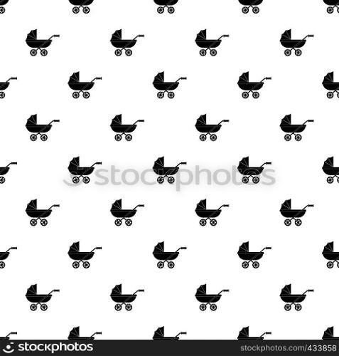 Baby carriage pattern seamless in simple style vector illustration. Baby carriage pattern vector