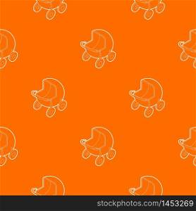 Baby carriage pattern vector orange for any web design best. Baby carriage pattern vector orange