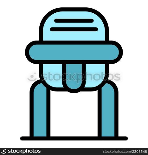 Baby chair icon. Outline baby chair vector icon color flat isolated. Baby chair icon color outline vector