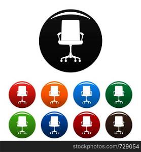 Baby chair icon. Simple illustration of baby chair vector icons set color isolated on white. Baby chair icons set color vector