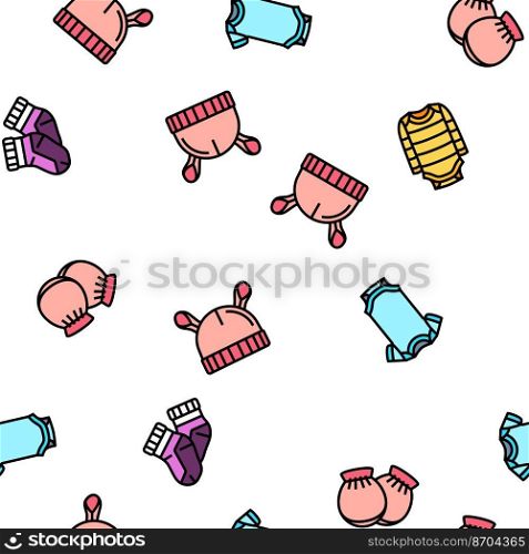 baby child infant fashion cloth vector seamless pattern thin line illustration. baby child infant fashion cloth vector seamless pattern
