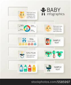 Baby child infographic design layout with newborn content vector illustration