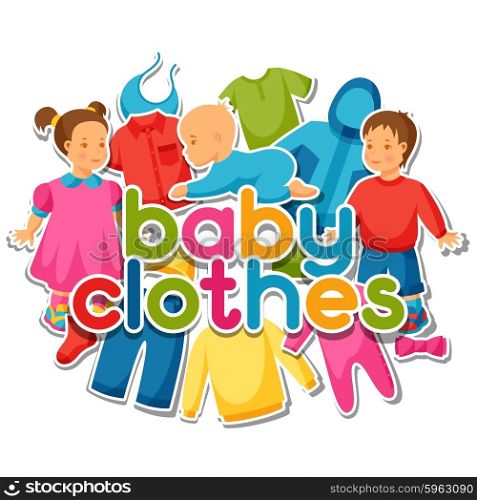 Baby clothes. Background with clothing items for newborns and children. Baby clothes. Background with clothing items for newborns and children.