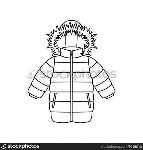 Baby clothes icons.Clothing for winter. Winter jacket. Isolated vector illustration on white background.. Baby clothes. Isolated vector illustration on white backgrou
