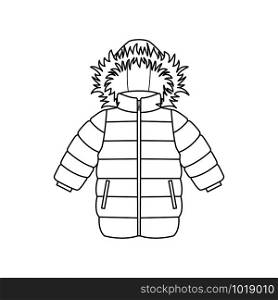 Baby clothes icons.Clothing for winter. Winter jacket. Isolated vector illustration on white background.. Baby clothes. Isolated vector illustration on white backgrou