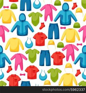 Baby clothes. Seamless pattern with clothing items for newborns and children. Baby clothes. Seamless pattern with clothing items for newborns and children.