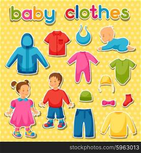 Baby clothes. Set of clothing items for newborns and children. Baby clothes. Set of clothing items for newborns and children.