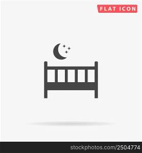Baby Cot Bed flat vector icon. Hand drawn style design illustrations.. Baby Cot Bed flat vector icon. Hand drawn style design illustrations