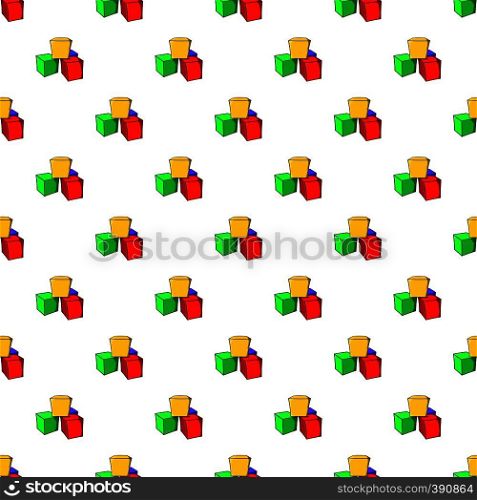 Baby cubes pattern. Cartoon illustration of baby cubes vector pattern for web. Baby cubes pattern, cartoon style