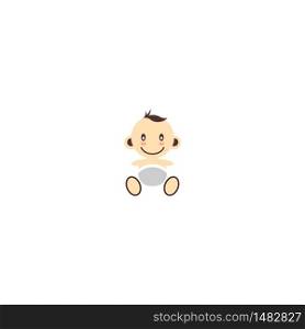 Baby cute logo icon concept illustration