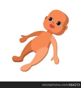 Baby doll cartoon icon on a white background. Baby doll cartoon icon