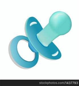 Baby dummy for boy. Blue nipple for child on isolated background.. Baby dummy for boy. Blue nipple for child on isolated background. vector eps10