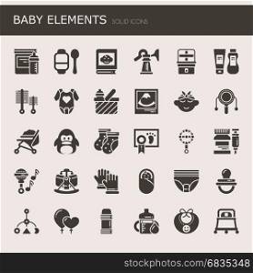 Baby Elements , Thin Line and Pixel Perfect Icons