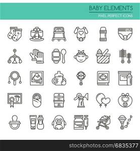 Baby Elements , Thin Line and Pixel Perfect Icons