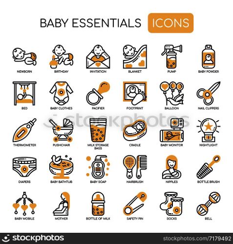 Baby Essentials , Thin Line and Pixel Perfect Icons