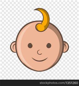 Baby face icon in cartoon style on a background for any web design . Baby face icon, cartoon style