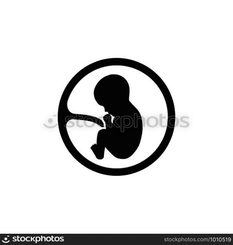 baby fetus black icon in flat, vector isolated illustration. baby fetus black icon, vector isolated illustration