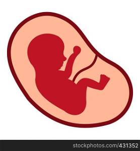 Baby fetus in the uterus icon flat isolated on white background vector illustration. Baby fetus in the uterus icon isolated