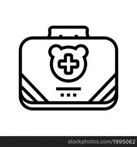 baby first aid kit line icon vector. baby first aid kit sign. isolated contour symbol black illustration. baby first aid kit line icon vector illustration