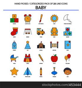 Baby Flat Line Icon Set - Business Concept Icons Design