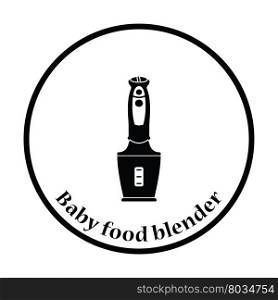 Baby food blender icon. Thin circle design. Vector illustration.