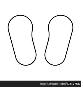 Baby footprint in footwear black icon .