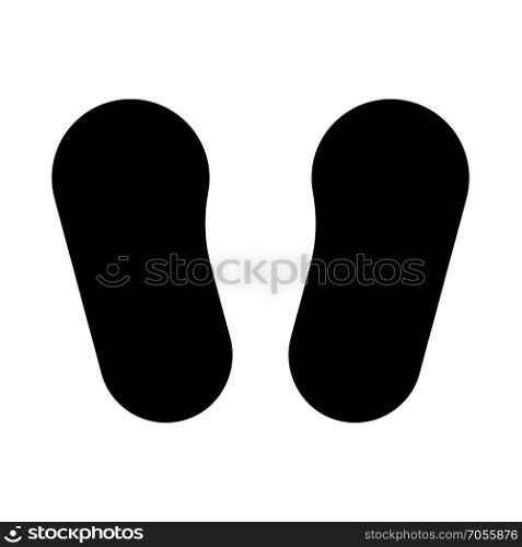 Baby footprint in footwear black icon .