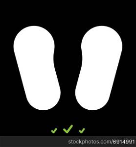Baby footprint in footwear it is white icon .. Baby footprint in footwear it is white icon . Flat style