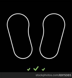 Baby footprint in footwear it is white icon . Flat style