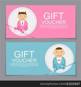 Baby Gift Voucher Template. Vector Illustration. EPS10. Baby Gift Voucher Template. Vector Illustration.