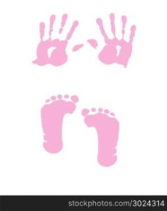 baby girl handprint, footprint