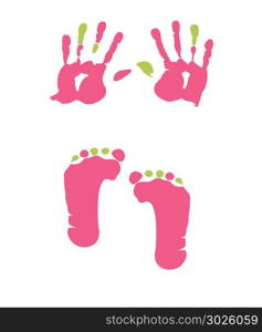 baby girl handprint, footprint
