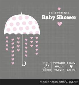 Baby girl invitation for baby shower, vector format
