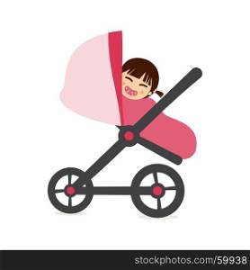 Baby girl on stroller