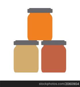 Baby Glass Jars Icon. Flat Color Design. Vector Illustration.