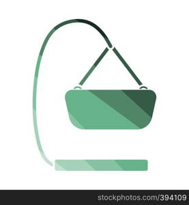 Baby hanged cradle icon. Flat color design. Vector illustration.