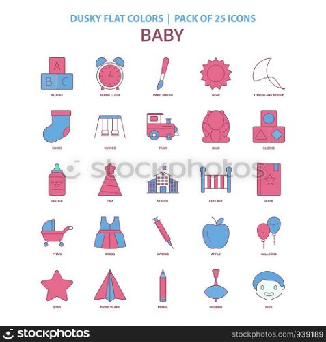 Baby icon Dusky Flat color - Vintage 25 Icon Pack